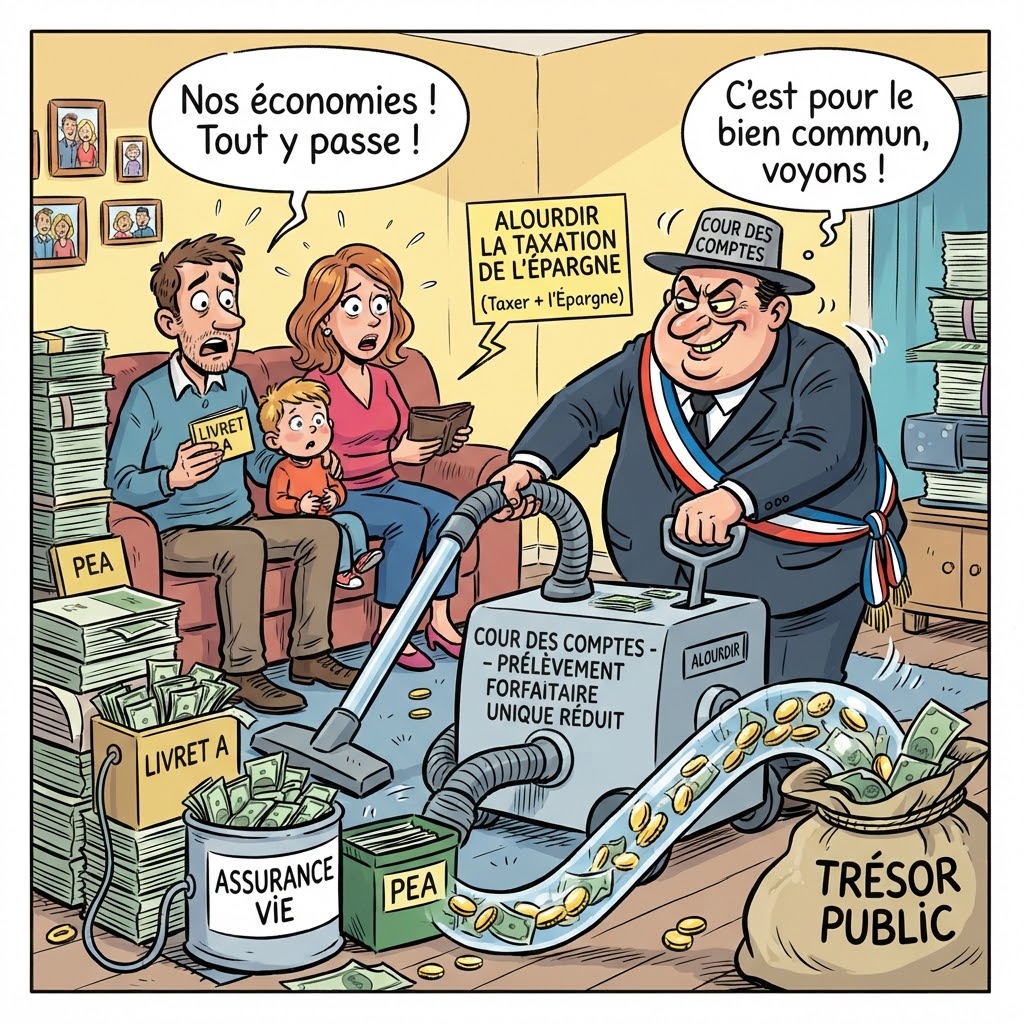 cours-des-comptes Le cours des comptes préconisent de taxer l'épargne.