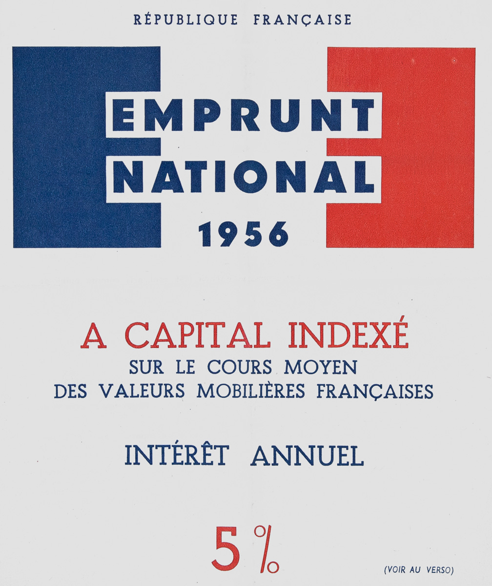 Emprunt National 1956 intérêt annuel 5%