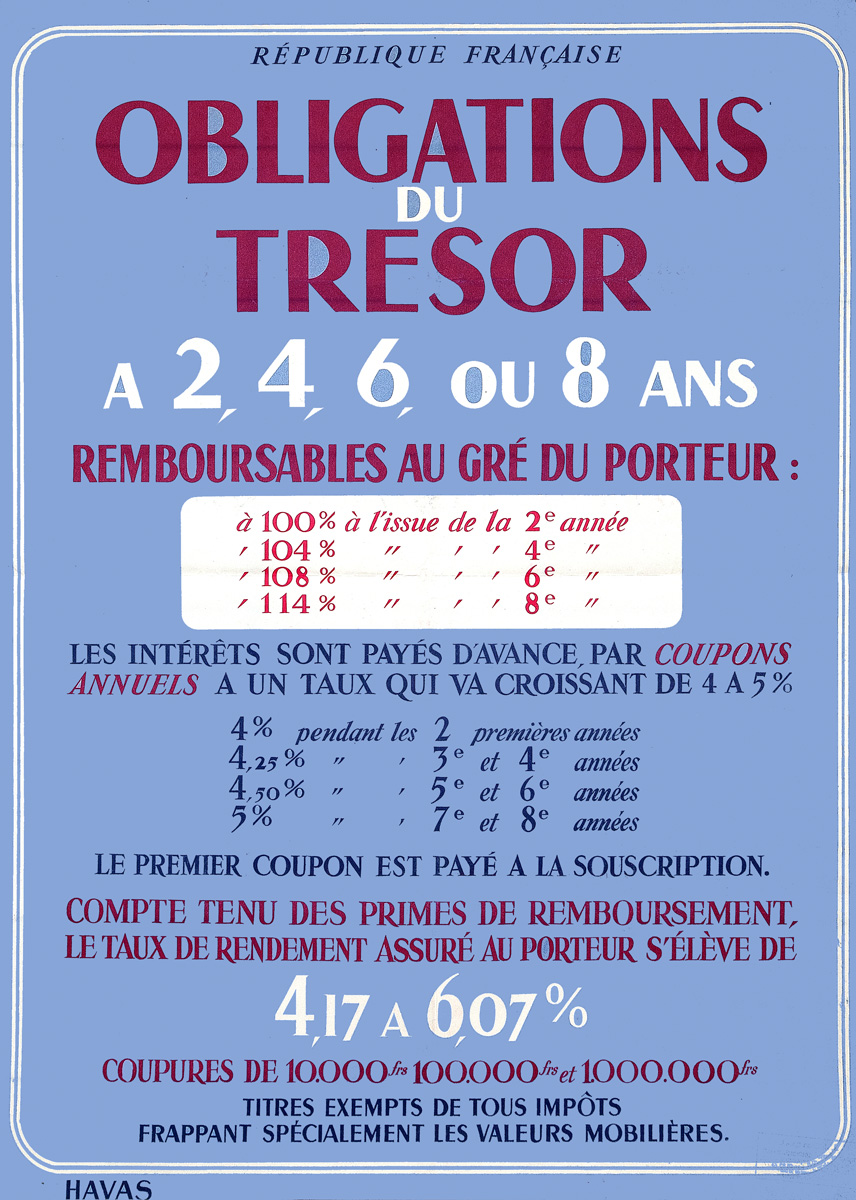 Obligations du trésor à 2, 4, 6 ou 8 ans 4,17 à 6,07%