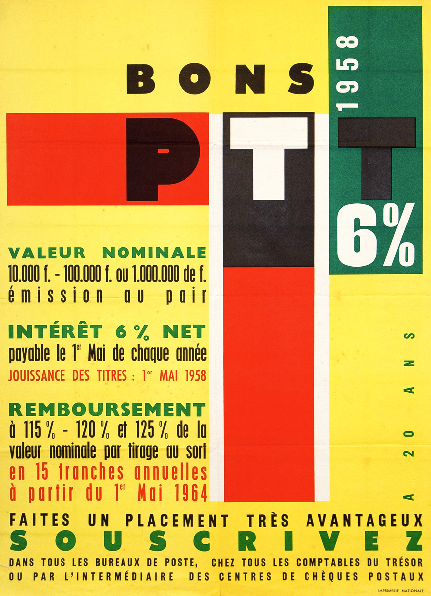 Bons PTT 6% 1958