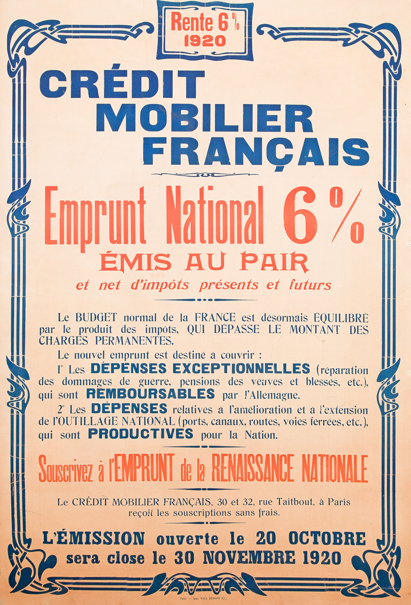 Emprunt national 6% émis au pair