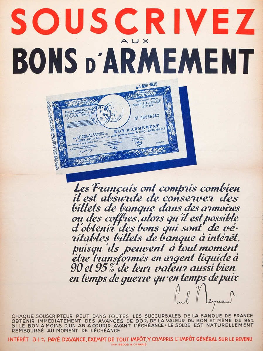 Souscrivez aux bons d’armement